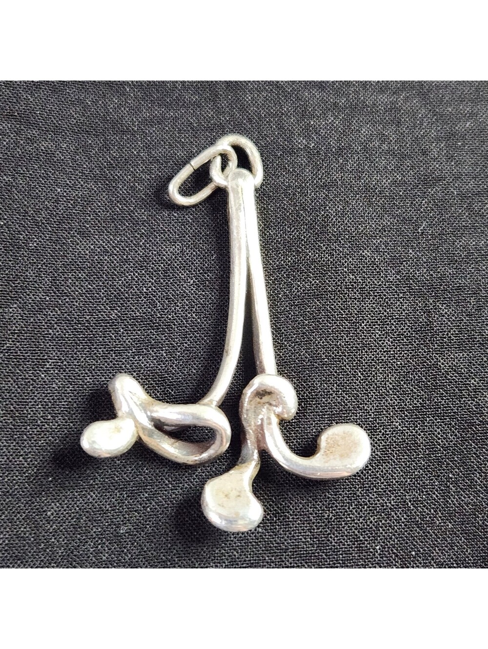 Abstract sterling silver dangle charm pendant
